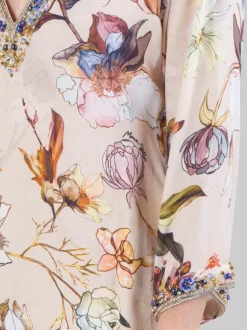 ABITO CAMICIA A FANTASIA DECORATO CON PERLINE,