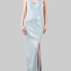 ABITO LUNGO A SIRENA REALIZZATO IN FULL STRASS