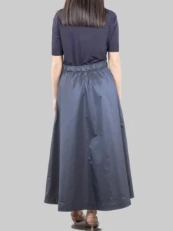 ABITO MIDI IN BIMATERIALE CON GONNA IN TAFFET· E COULISSE IN VITA