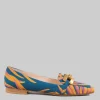 BALLERINE MODELLO CHANEL A FANTASIA PALME CON ACCESSORIO COLOR ORO