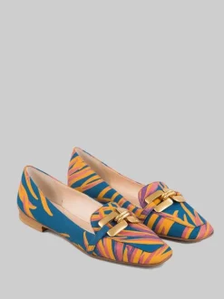 BALLERINE MODELLO CHANEL A FANTASIA PALME CON ACCESSORIO COLOR ORO