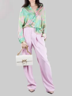 BORSA A SPALLA LOVE ONE CLASSIC IN PELLE BIANCA E ORO