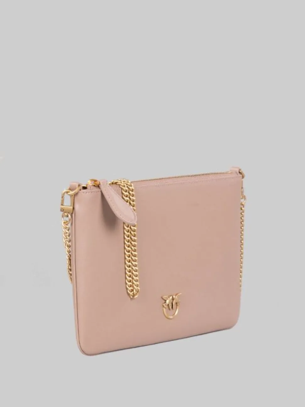 BORSA FLAT A TRACOLLA IN PELLE BISCOTTO