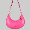 BORSA HOBO IN PELLE LISCIA ROSA AZALEA