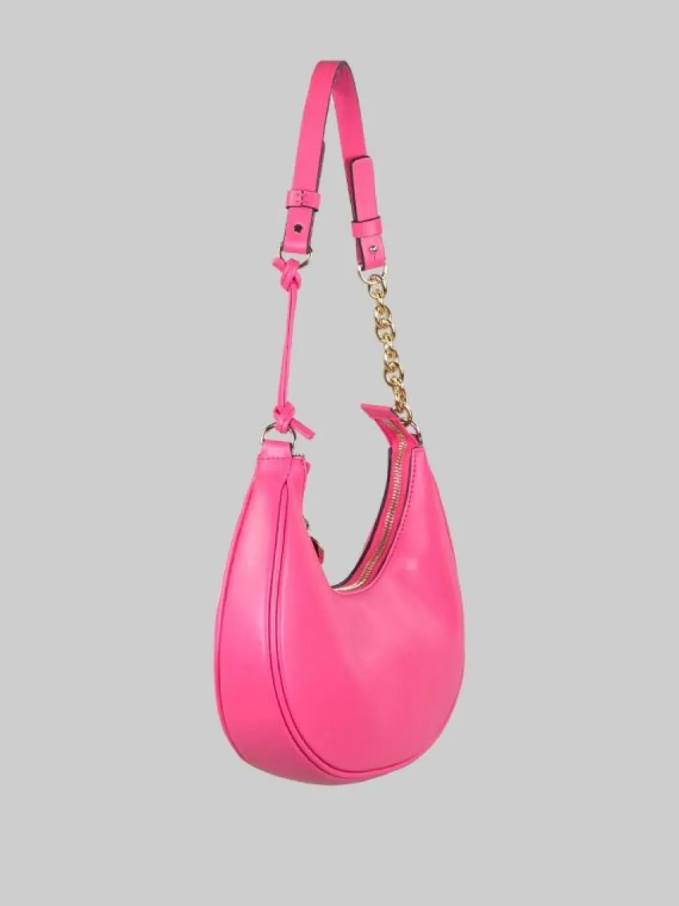BORSA HOBO IN PELLE LISCIA ROSA AZALEA