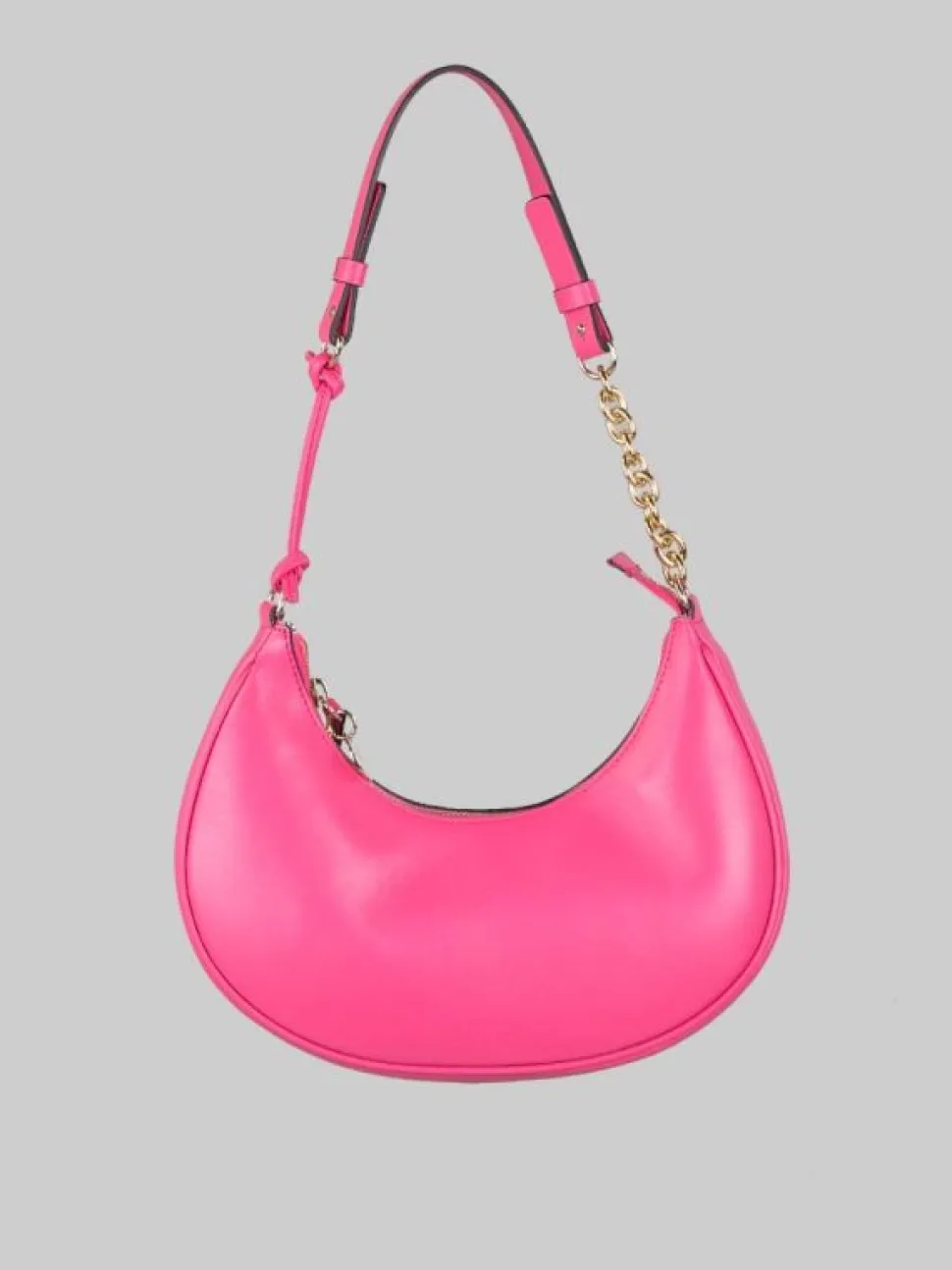 BORSA HOBO IN PELLE LISCIA ROSA AZALEA
