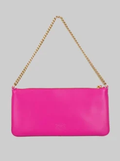BORSA HORIZONTAL FLAT IN PELLE LISCIA FUXIA CON TRACOLLINA