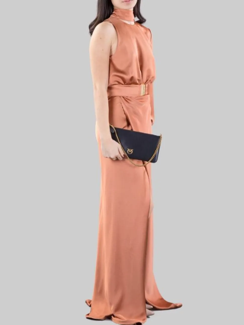 BORSA HORIZONTAL FLAT IN PELLE LISCIA NERA CON TRACOLLINA