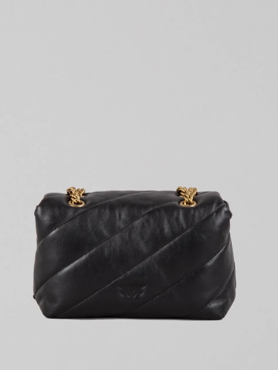 BORSA MINI LOVE PUFF IN NAPPA NERA E ORO