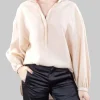 CAMICIA COREANA OVERSIZE IN TESSUTO FLUIDO SABBIA