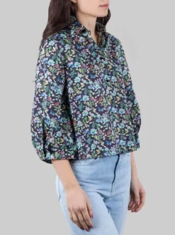 CAMICIA MARGOT A FANTASIA FIORI DI CAMPO CON MANICHE 3/4