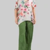 CAMICIA TUNICA A FANTASIA ROSE CON DECORAZIONI IN PERLINE, STRASS E CRISTALLI