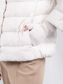 CAPPA CORTA EFFETTO SUEDE CON MANICOTTI