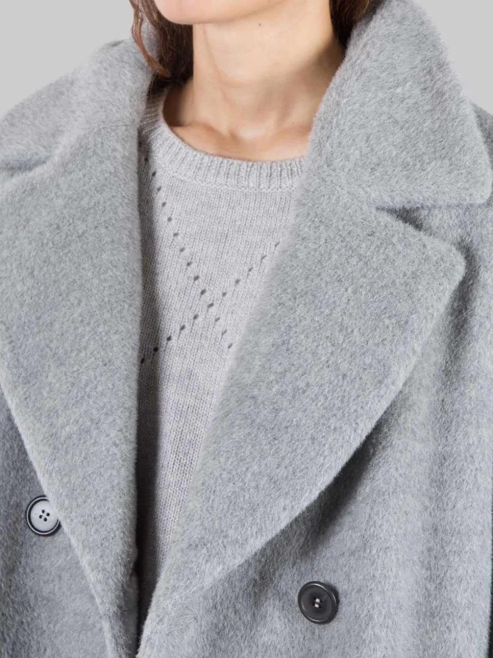 Cappotto doppiopetto in alpaca