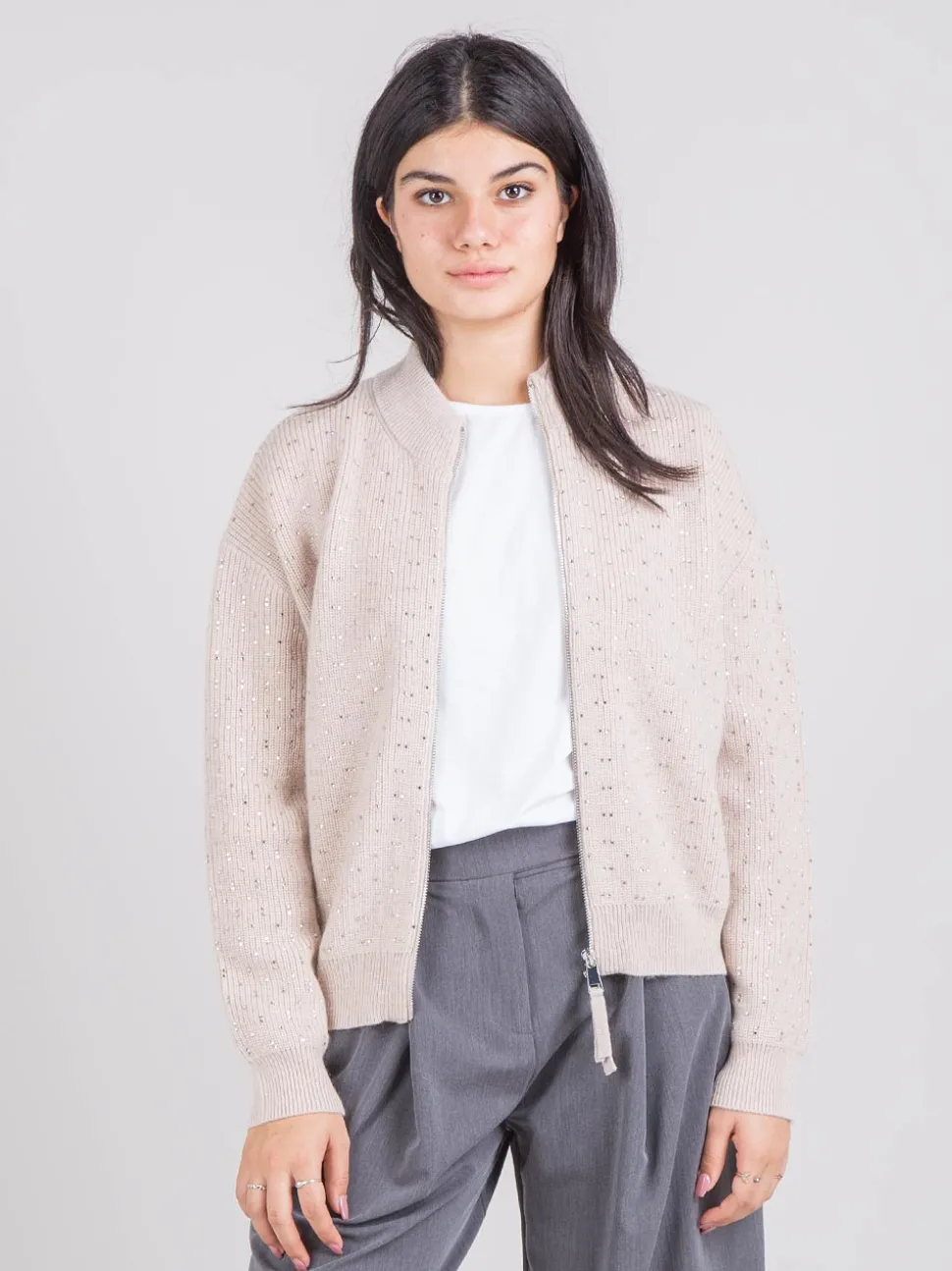 Cardigan con applicazioni