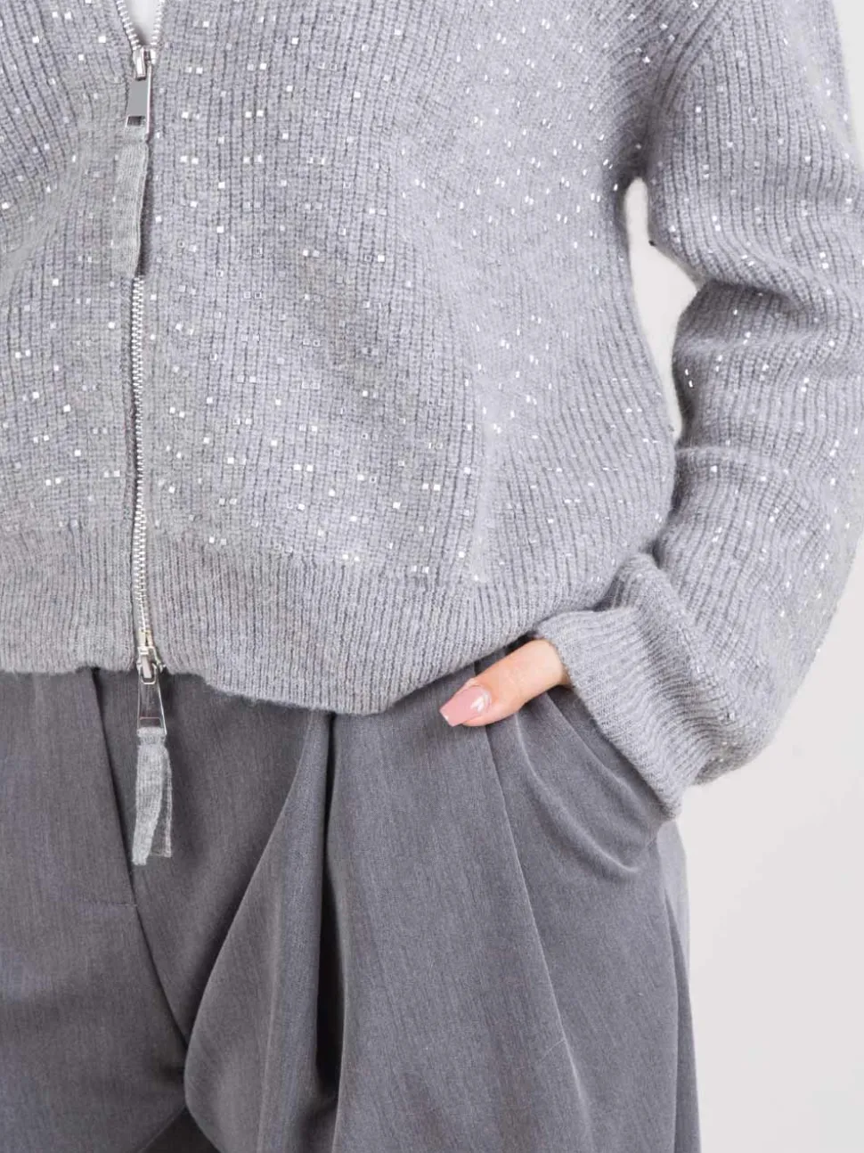 Cardigan con applicazioni