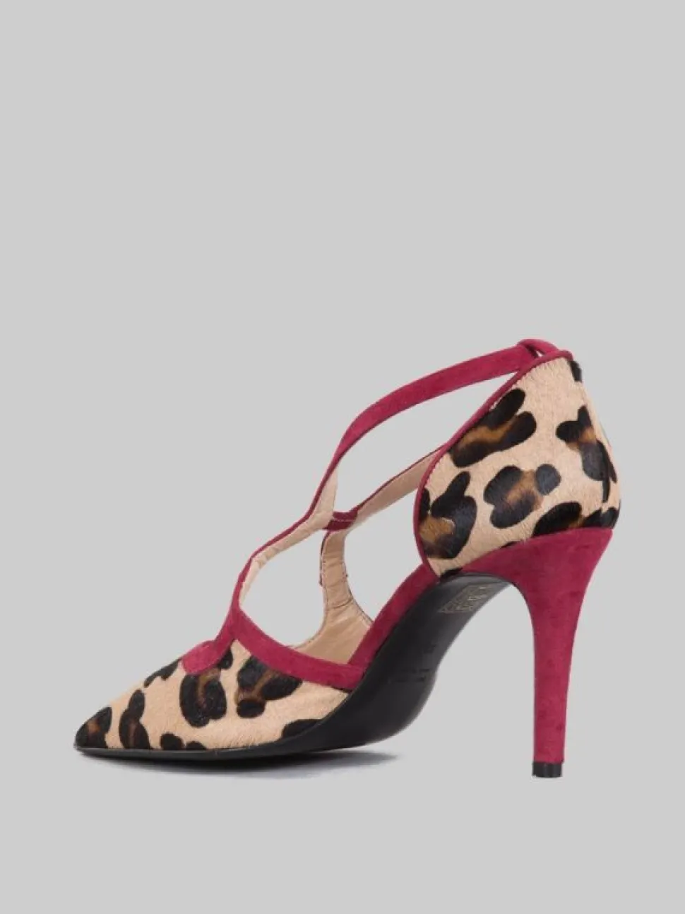 DÉCOLLETÉ IN CAVALLINO ANIMALIER E PELLE SCAMOSCIATA