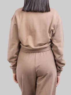 FELPA CORTA GIROCOLLO OVERSIZE TORTORA