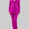GIACCA BLAZER DOPPIOPETTO VIOLA BUGANVILLE CON BOTTONI ORO