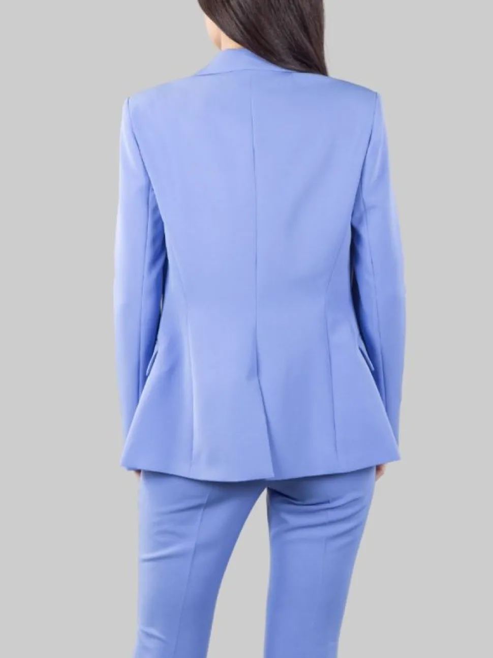 GIACCA MONOPETTO BLU PERVINCA CON BOTTONE GIOIELLO