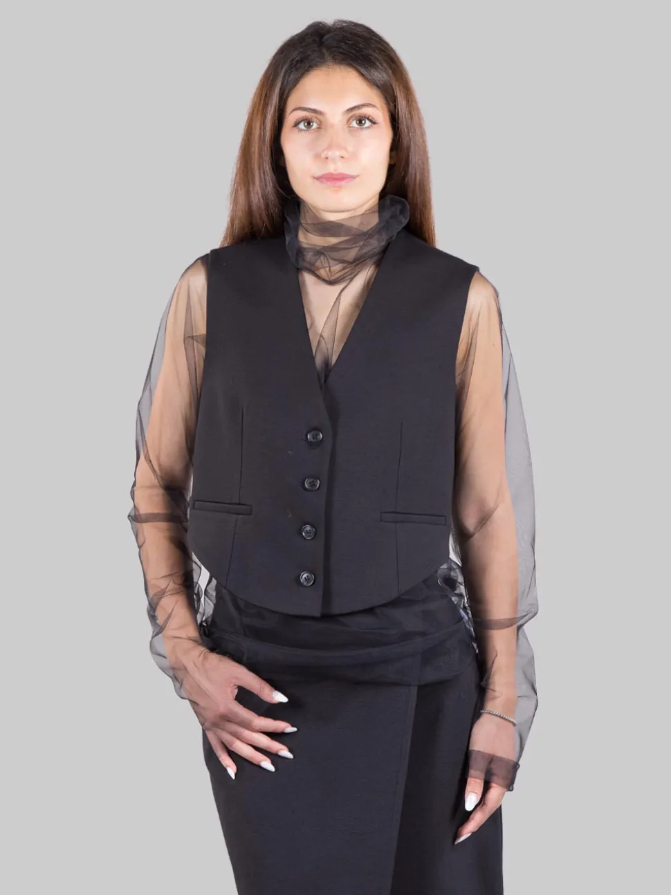 Gilet con tulle