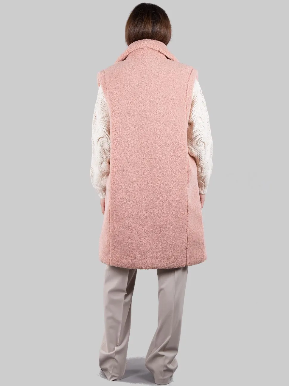 Gilet lungo in ecopelliccia