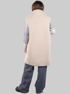 Gilet lungo in ecopelliccia