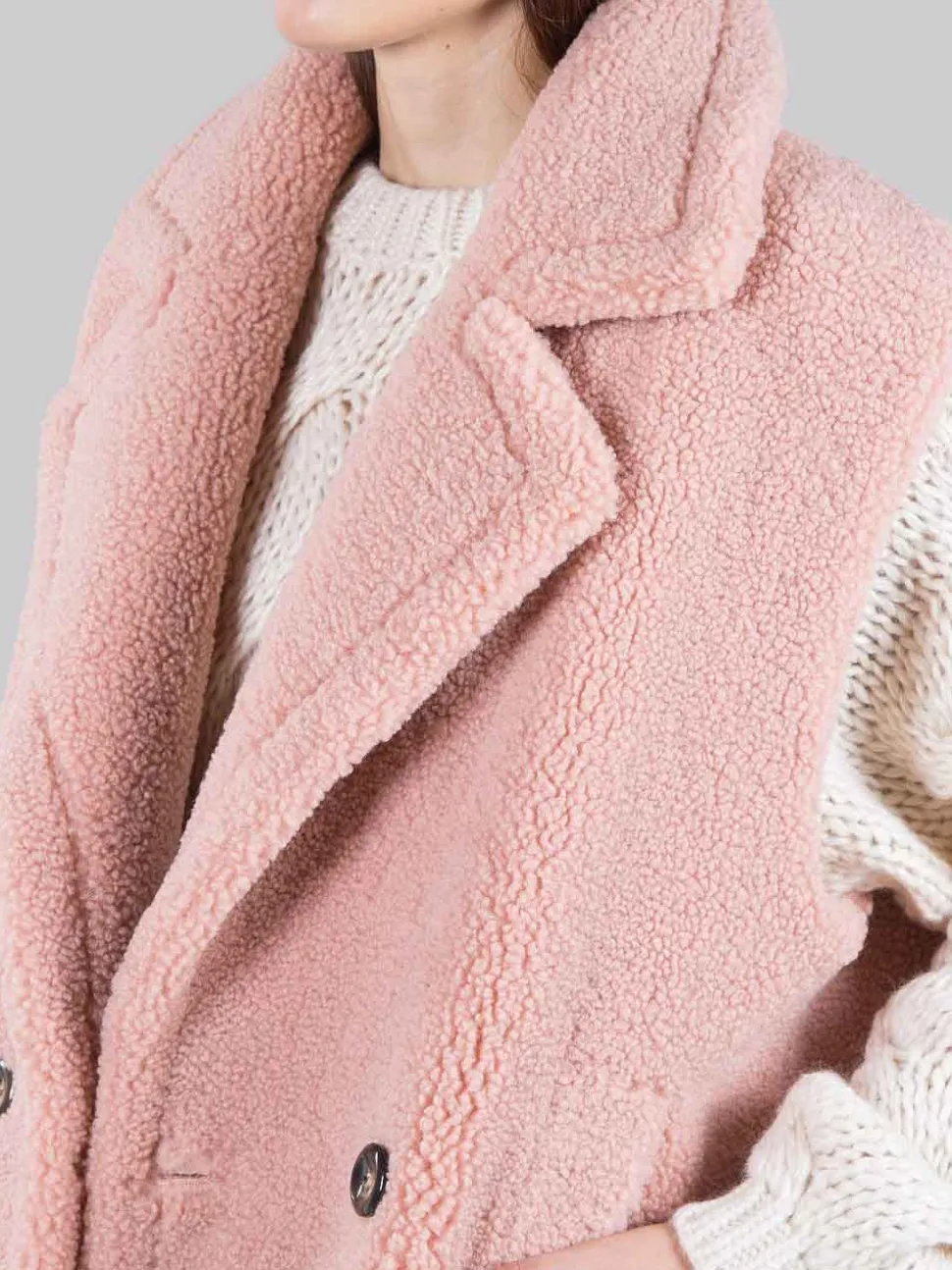 Gilet lungo in ecopelliccia