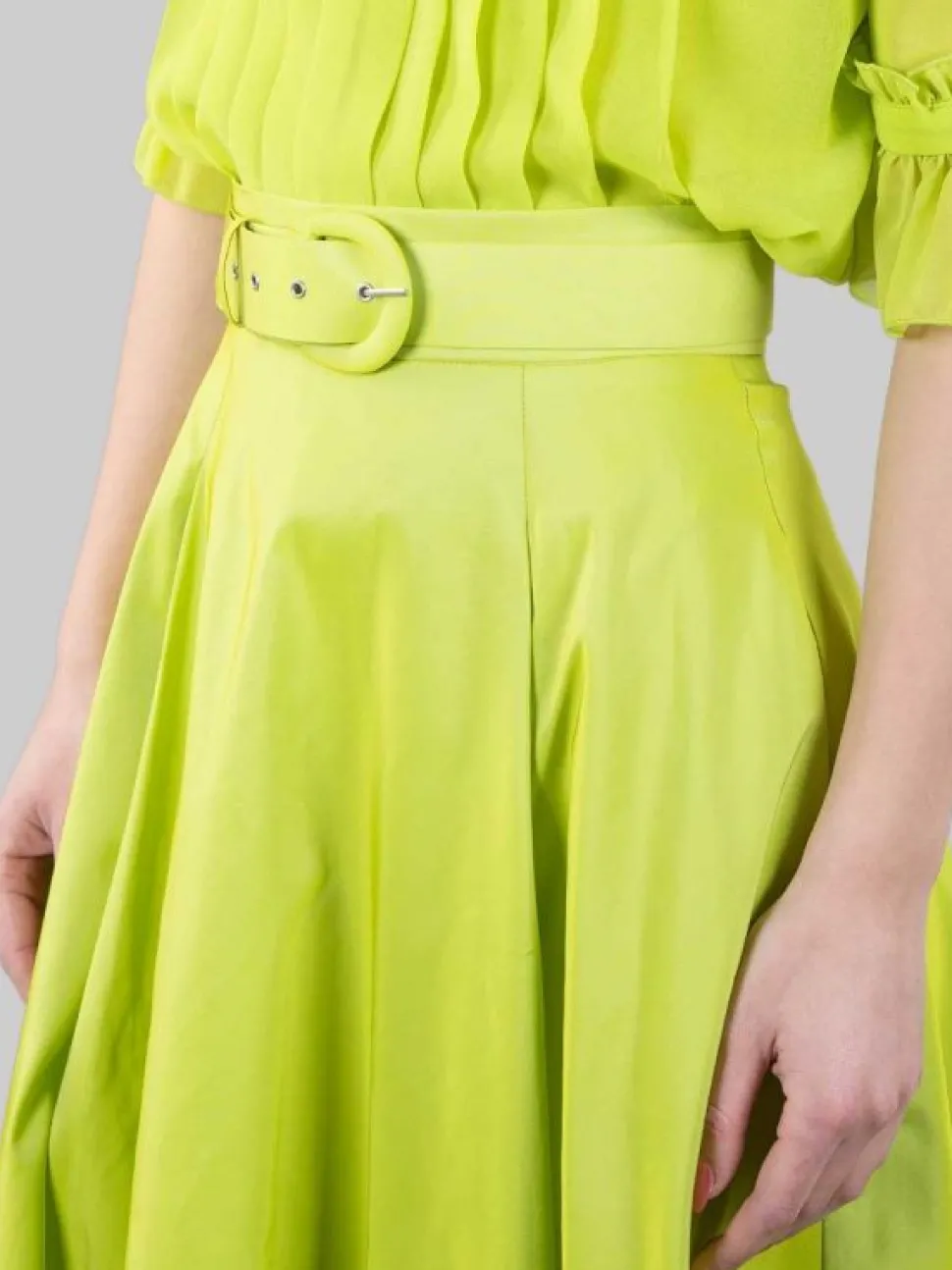 GONNA LUNGA LIME CON CINTURA IN VITA