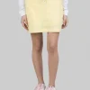 GONNA MINI GIALLA IN TESSUTO ELASTICIZZATO JACQUARD CON COULISSE IN VITA