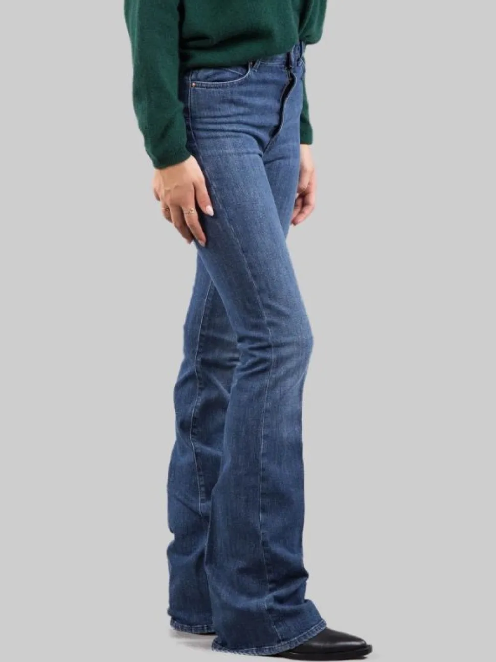 JEANS 5 TASCHE FLARE IN DENIM ELASTICIZZATO SLIM FIT