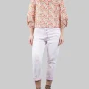 JEANS KOONS ROSA IN COTONE LAVATO CON ROTTURE E BOTTONI GIOIELLO