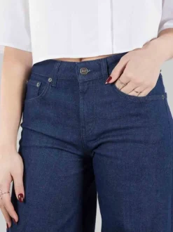 JEANS MARLEN IN COTONE ELASTICIZZATO WIDE LEG