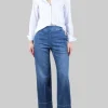 JEANS RELAXED IN COTONE ELASTICIZZATO CON ELASTICO IN VITA