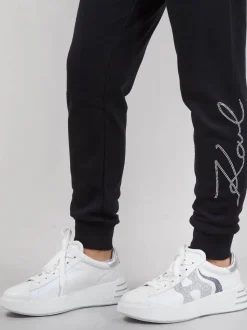 JOGGER IN COTONE CON LOGO KARL IN STRASS