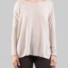 MAGLIA BEIGE CHIARO GIROCOLLO MODELLO BOXY IN CASHMERE