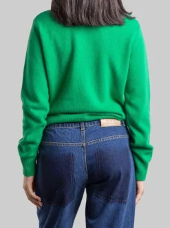 MAGLIA GIROCOLLO VERDE CON GRAFICA "VIZIATA"