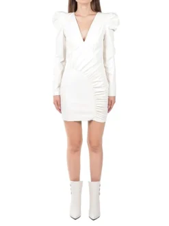 MINI ABITO ELSY DRESS BIANCO IN ECOPELLE