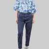 PANTALONI CHINO A SIGARETTA IN COTONE ELASTICIZZATO BLU SCURO