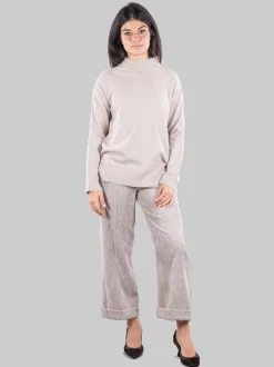 Pantaloni cropped in velluto