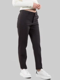PANTALONI CROPPED NERI IN CADY TECNICO ELASTICIZZATO
