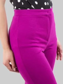 PANTALONI FLARE HULKA IN TESSUTO ELASTICIZZATO VIOLA