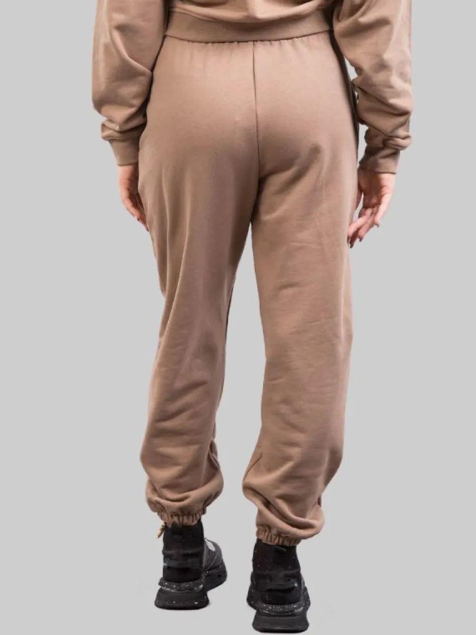 PANTALONI JOGGINGS IN FELPA TORTORA