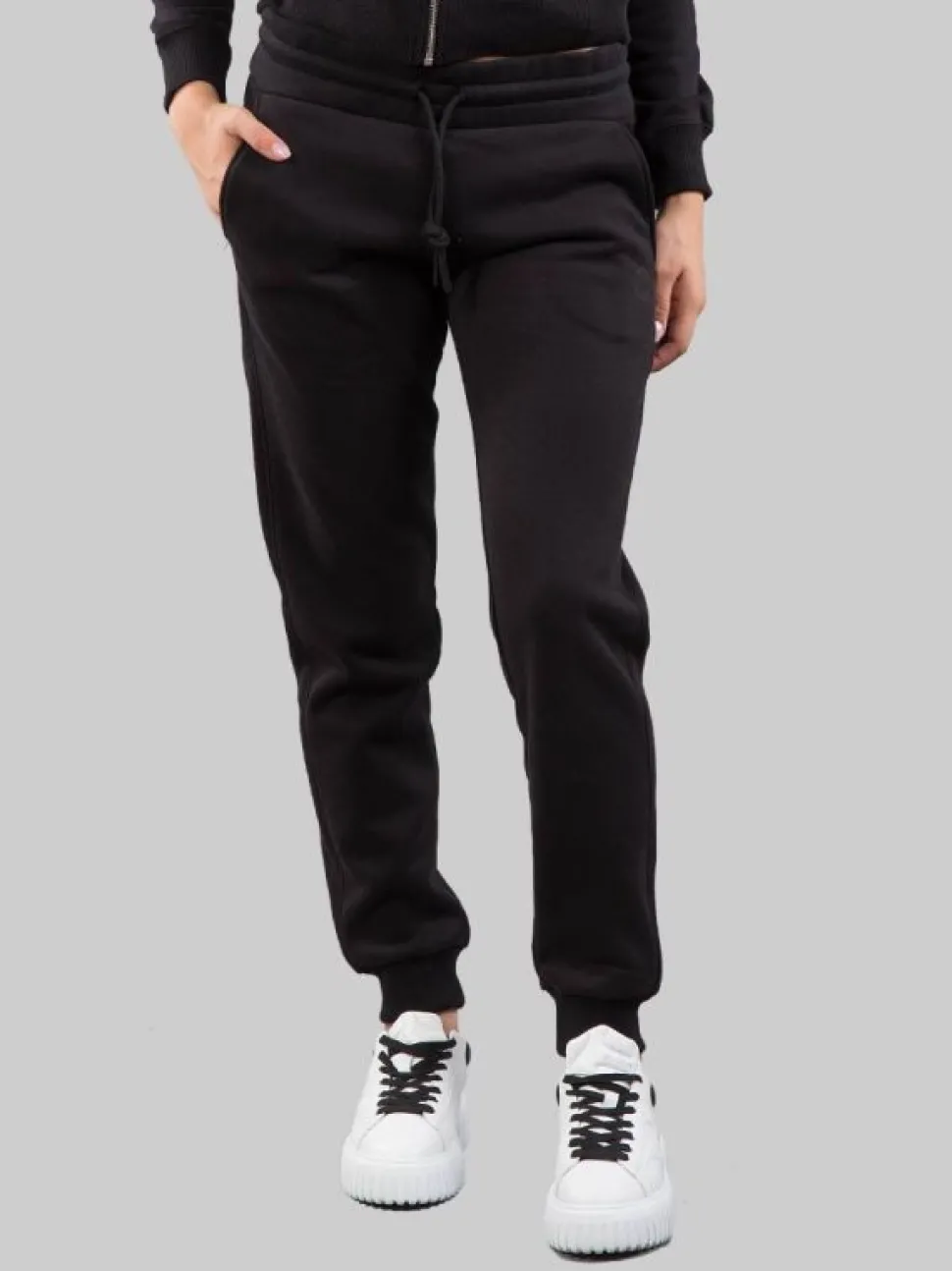 PANTALONI NERI IN COTONE INVERNALE CON LOGO COLMAR GLITTER