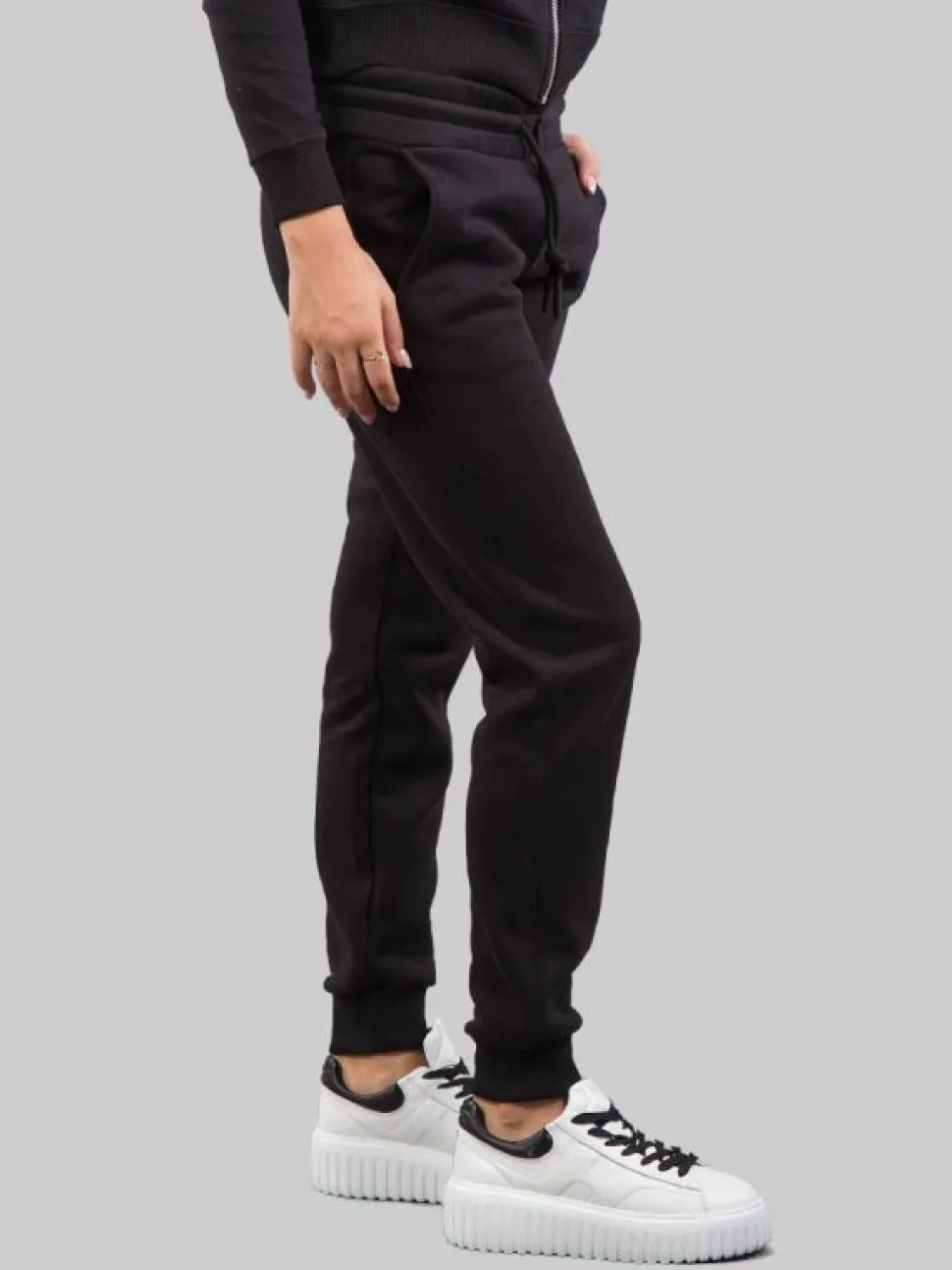 PANTALONI NERI IN COTONE INVERNALE CON LOGO COLMAR GLITTER