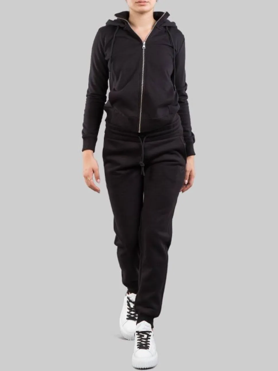 PANTALONI NERI IN COTONE INVERNALE CON LOGO COLMAR GLITTER