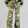 PANTALONI PALAZZO IN VELLUTO A FANTASIA