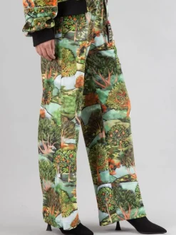 PANTALONI PALAZZO IN VELLUTO A FANTASIA