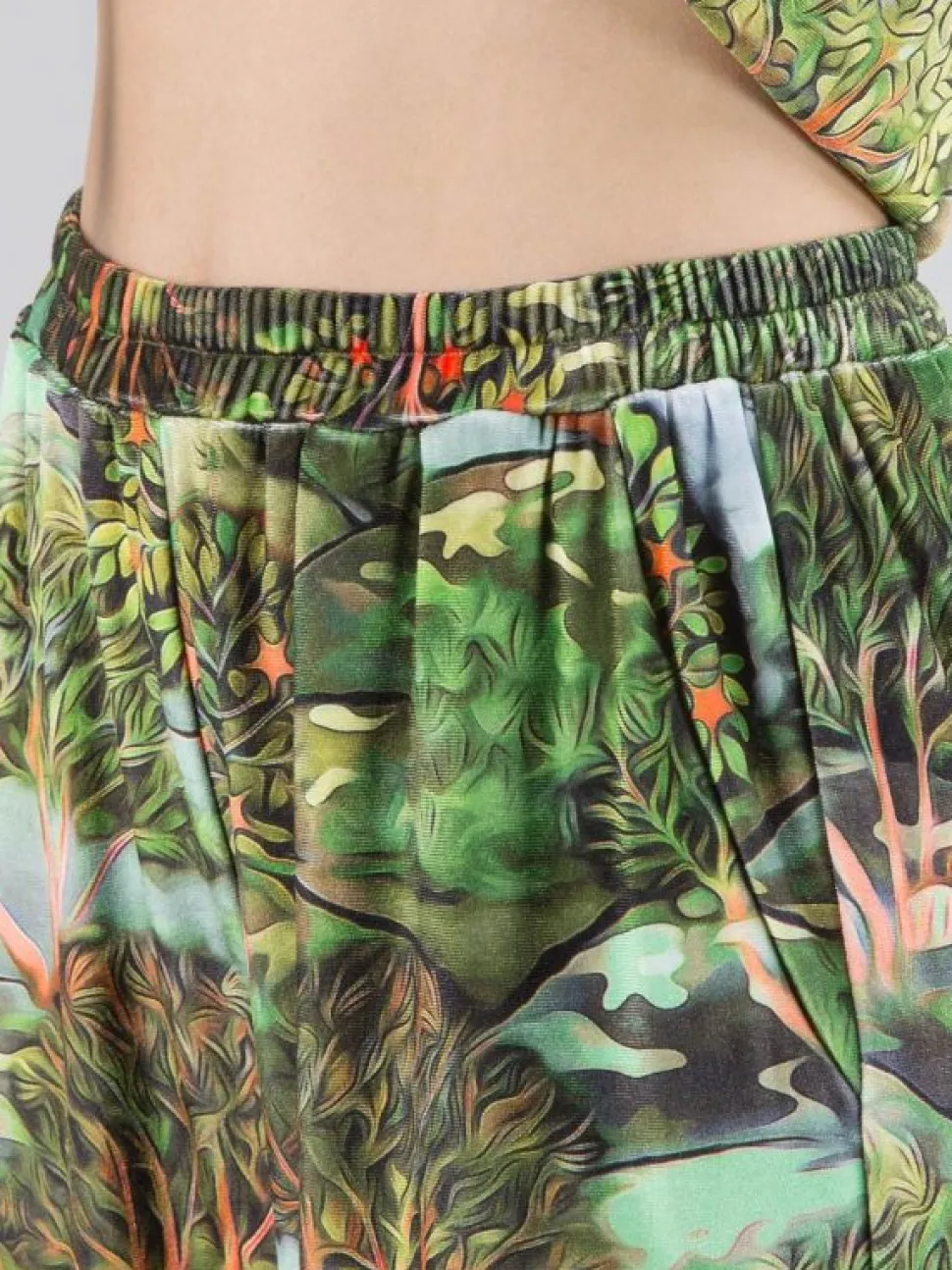 PANTALONI PALAZZO IN VELLUTO A FANTASIA