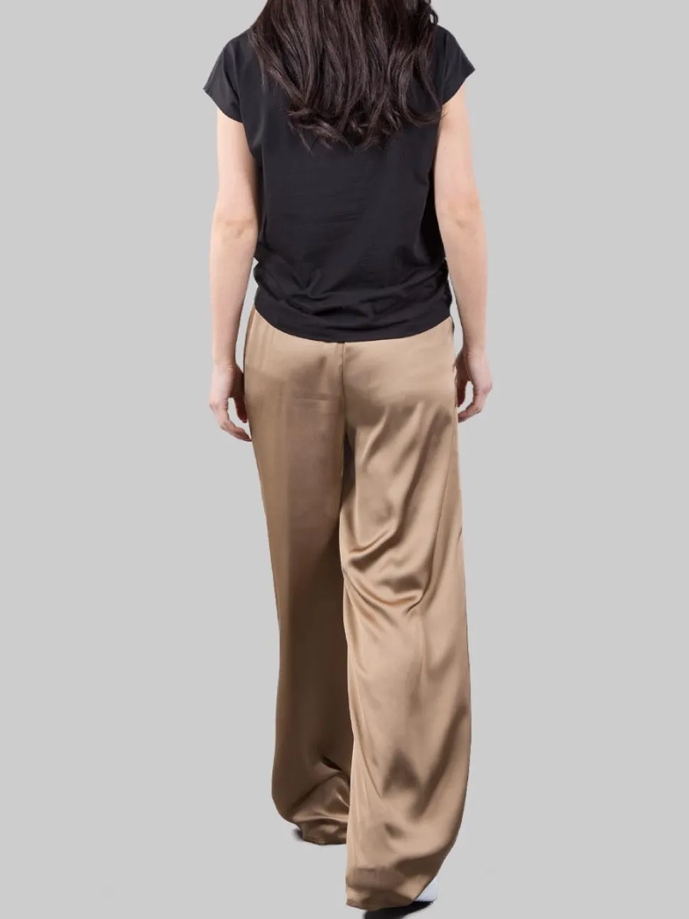 PANTALONI SPORTIVI IN SATIN CON ELASTICO IN VITA